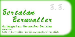 bertalan bernvaller business card